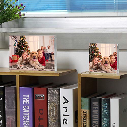 NIUBEE 4x4 Acrylic Frames 5 Pack, Double Sided Clear Picture Display - size: 4x4"(5 Packs)