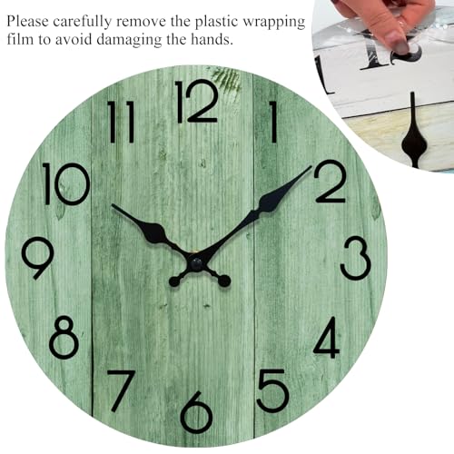 Wall Clock, Modern Wall Clocks Battery Operated, Silent Non Ticking Clock Decorative for Living Room, Office, Home, School 10 Inch (Light Green) - size: 10 Inch