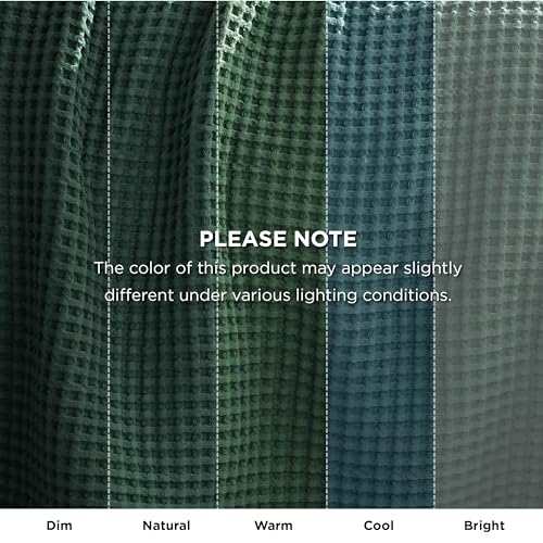 Bedsure Lightweight 100% Cotton Waffle Blanket, Throw XL, Dark Green | Summer, Breathable, Soft, Comfort, Light, Thin, Textured, Bed, Couch, Sofa, Chair, 50"x70", Sheet Blanket, Cozy Gifts - color: Dark Green, size: Throw Xl (50" X 70")