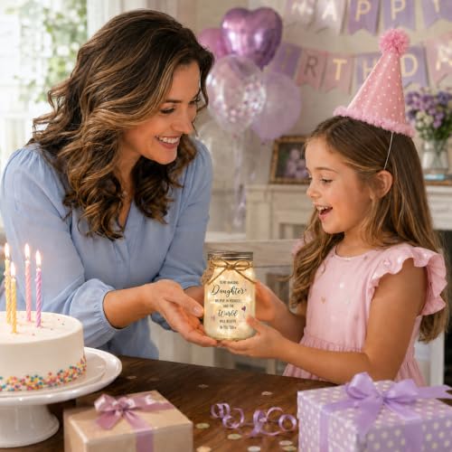 Solmay Daughter Gifts from Mom or Dad, Mason Jar Light | Inspirational keepsake for adult daughters, birthdays & college graduation; a sentimental encouragement present for women - color: Daughter