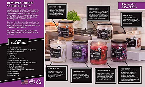 Peppermint Odor Eliminating Highly Fragranced Candle - Eliminates 95% of Pet, Smoke, Food, and Other Smells Quickly - Up to 80 Hour Burn time - 12 Ounce Premium Soy Blend - color: Peppermint