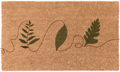 COCO MATS 'N MORE Spring Coir Doormat – Durable Coir Door Mat with Vinyl Backing, Stylish Outdoor Mat for Entryway, Porch Mat, and Front Door Mat (|18" X 30" | Spring Leaves | Made in USA) - color: Spring Leaves, size: 18" X 30"