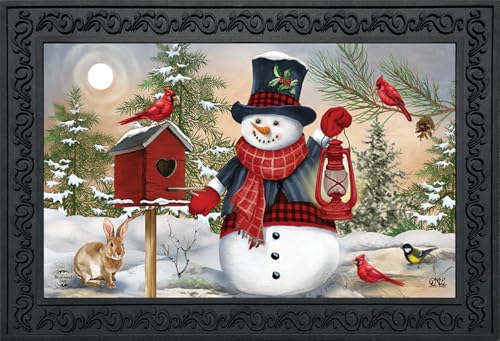 Briarwood Lane Doormat 30x18 Indoor Outdoor Snowman and Friends Winter for Winter Doormat
