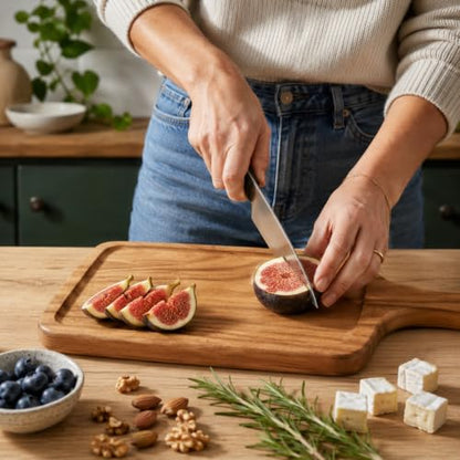 Thick Wooden Charcuterie & Cutting Board, House Warming Gifts New Home | Built-in juice groove | Smooth polished finish | Countertop friendly | Versatile prep & serving