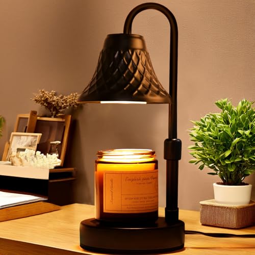 Banbanda Adjustable Candle Warmer Lamp with Timer: Candle Lamps fits All Candle Jar Home Decor - Wax Warmer for Scented Wax - Birthday Gifts for Women - color: Black