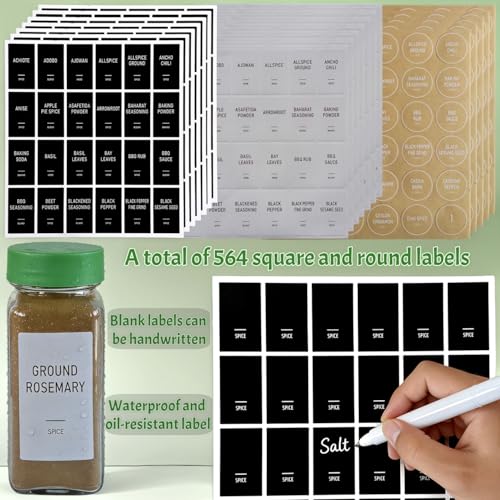 Spice Jars with Labels - 24 Glass Spice with Shaker Lids & Airtight Plastic Caps - 4oz Complete Seasoning Containers Organizer Set for Cabinet, Drawer & Rack (Green) - color: Green