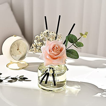 COCODOR Rose Flower Reed Diffuser/White Jasmine/6.7oz/1Pack / Home Fragrance Scent Essential Oil Stick Diffuser for Bedroom Bathroom Home Decor for Women - size: Rose/6.7Ounce/1Pack