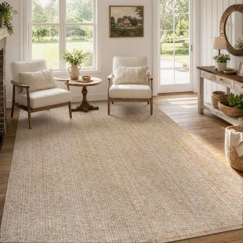 Boho Living Room Area Rugs, 5 X 8 ft Washable Moder Bedroom Rug | Tan Farmhouse Braided Carpets for Dining Room, Hand Woven Soft Nursery Rug, Indoor Outdoor Rug for Dorm Patio Balcony Decor - color: Tan/Cream, size: 5' x 8' (Rectangular)