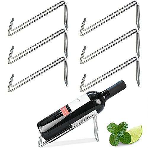 SuproBarware Wine Rack Set of 6- Stainless Steel Single Wine Bottle Holder Rack, Stylish Wine Bottle Organizer Great for Wine Lovers - color: Stainless Steel 6
