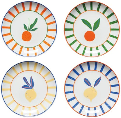Jubilee Porcelain Tropical Appetizer Plates, Set of 4 - color: Citrus Burst