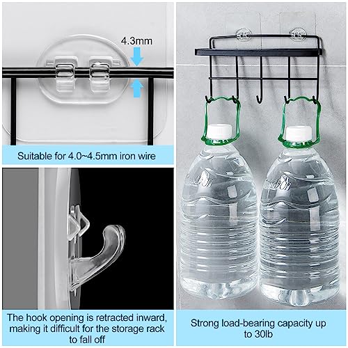 15 Pack Shower Caddy Adhesive Replacement, Shower Shelf Adhesive No Drilling, Adhesive Hooks for Showe Caddy, Soap Holder, and Kitchen Racks