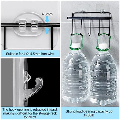 15 Pack Shower Caddy Adhesive Replacement, Shower Shelf Adhesive No Drilling, Adhesive Hooks for Showe Caddy, Soap Holder, and Kitchen Racks