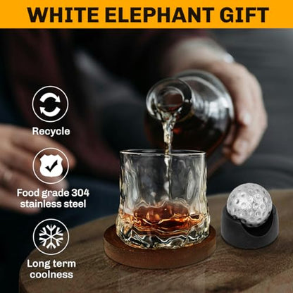 Whiskey Golf Stones Gifts Set Accessories for Men -Valentines Day Gifts for Him-Birthday Gifts for Men