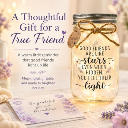 Solmay Friendship Gifts for Women, Best Friend Birthday Gifts Jar Light - color: Good Friends