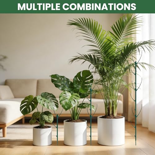 Monstera Plant Support Kit with Waterproof Repotting Mat, 10 Stackable Poles, 9 Curved Connectors, Plant Tie Wire & Hook and Loop Tape for Monstera, Pothos, Philodendron