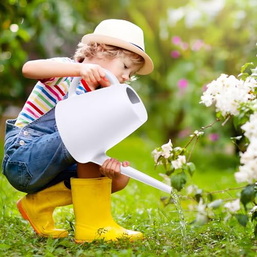 ZXJ Plant Watering Cans for Indoor and Outdoor Home Garden Plants - with Long Spout - White - 1/2 Gallon - color: White