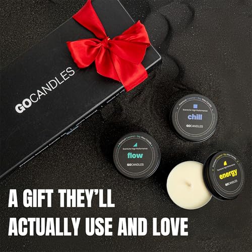 Go Candles Premium Scented Candle Gift Set | 3 Aromatherapy Candles | Natural Coconut Soy Wax | Clean Burning | Hand-Poured in USA | Luxury Home Fragrance | Citrus, Herbal & Earthy Scents