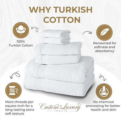 Personalized Washcloths | Set of 2 | Choose from 12 Fonts | Genuine Turkish Cotton | Oeko-Tex Certified | Personalized Towels | Bathroom Towels - color: White - Washcloths