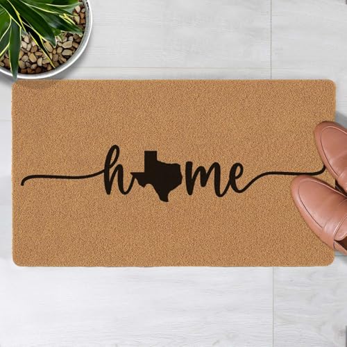 Welcome Door Mat Home Sweet Home Texas State Outdoor Indoor Entrance, Low-Profile Floor Mats Non Slip Durable Entrance Rugs for Entry, Patio, High Traffic Areas Front Door, 17" x 29.5" - color: Home Sweet Home Texas State