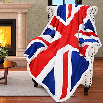 Catalonia Union Jack Blanket, British Flag Throw Blanket, England UK Gifts, Soft Cozy Fleece Blanket for Home, Sofa, Bed, British Gift for Men, Women, Kids, 50X60 inch - color: The Union Flag