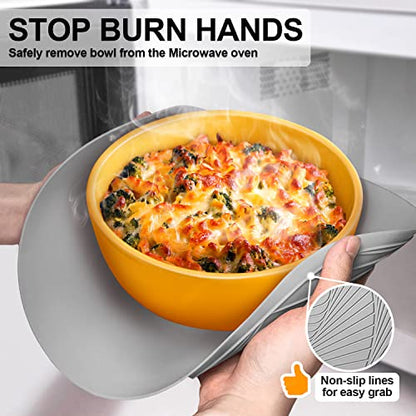 Walfos 12-Inch Silicone Microwave Mat & Pot Holders, Non-Slip Heat Resistant for Oven, Hot Pot, Bowl - style: 12in, 1 Grey Microwave Mat