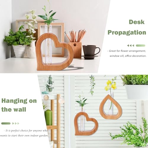 Plant Propagation Stations 2 PCS Wall Hanging Planters | Wall hanging Glass Tubes Terrarium Plants for Indoor Plant Rooting Gardening Gift for Plant Lovers - size: 5.3IN