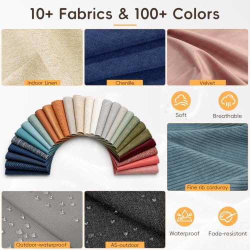 Custom Bench Cushion Waterproof, Non-Slip, Any Shape, 100+Color | 70D High Density Foam, TPU Outdoor Patio Cushion, Indoor Window Seat Cushion, Removable Machine-Washable Zippered Cover