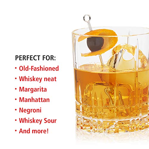 Spiegelau Perfect Serve Double Old Fashioned Glasses Set of 4 – Heavy Base Crystal Whiskey Glasses for Scotch, Bourbon & Cocktails – Lead-Free Crystal Tumbler Set - style: D.O.F.