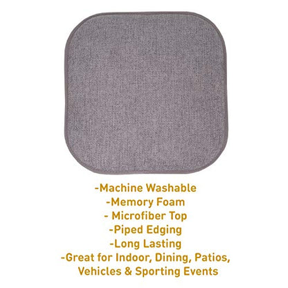 Sweet Home Collection Chair Cushion Memory Foam Pads Honeycomb Pattern Slip Non Skid Rubber Back Rounded Square 16" x 16" Seat Cover, 4 Pack, Alexis Gray/Silver - color: Alexis Gray/Silver, size: 4 Pack
