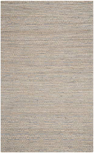 SAFAVIEH Cape Cod Collection Accent Rug - 3' x 5', Grey & Sand, Handmade Flat Weave Jute, Ideal for High Traffic Areas in Entryway, Living Room, Bedroom (CAP412A) - size: 3' x 5' (Rectangular)