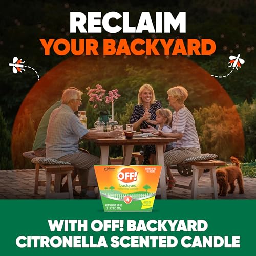 OFF! Backyard Citronella Scented Candle Burns Up to 40 Hours Provides Ambiance and a Gentle Glow for Backyard Outdoor Occasions 18 Ounce (Pack of 6) - size: 18 Ounce (Pack of 6)