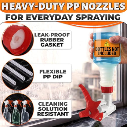 Spray Bottle Nozzle Replacement 12 Pack, Fits 8-32oz Bottles (Red) | Replacement Trigger Sprayer Heads for Bottles; Fits 28-400 Thread, Trim-to-Fit Tube; for Cleaning, Garden & Pet Carefor - color: 12 Pcs Red