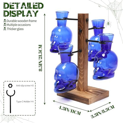 Plants Propagation Stations Skull Glass Propagation Birthday Gift for Women | Garden Plant Lovers - 4 Skull - color: Blue