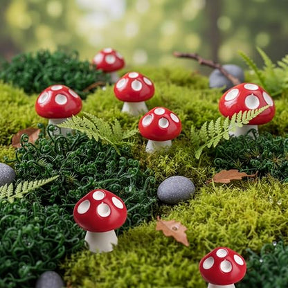 Jetec 24 Pcs Mini Mushrooms for Crafts Fairy Tiny Resin Garden Mushroom Small Figurines Miniatures Little DIY Accessories Gift Bulk for Home Dollhouse Handmade Landscape Aquarium Potted Decoration