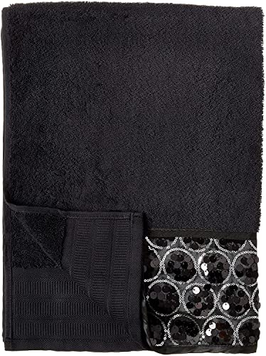 Zahari Home Sinatra 3 Piece Bathroom Towel Set Bath Towel Hand Towel Wash Cloth Absorbent, Black - color: Black