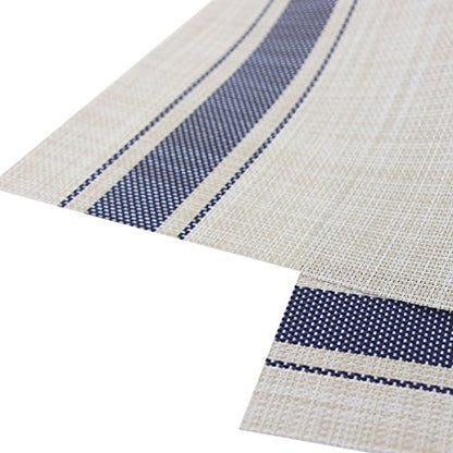 Placemats Set of 6 for Kitchen Table Mats Washable 12x18inches Easy to Clean PVC Woven Placemat (Navy) - color: Navy, size: placemats set of 6