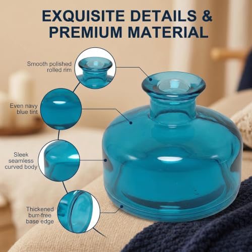 200ml Blue Glass Reed Diffuser Bottle, Empty Refillable Aromatherapy Jar | Wide body for better fragrance dispersion Narrow neck fits most standard reed sticks - color: Blue