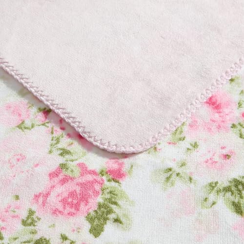 Laura Ashley - Plush Throw Blanket, 50x70, Soft and Warm with a Lightweight Feel, Reversible Floral and Dot Design, Ashfield Pink - color: Lots of Dots Pink