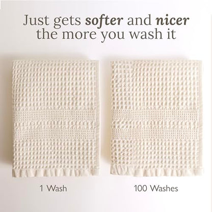 GILDEN TREE Waffle Towel Set Quick Dry Thin | 2 Bath Towels | 2 Hand Towels | 2 Washcloths, Classic Style (Seafoam) - color: Seafoam, size: Bath Towel Set