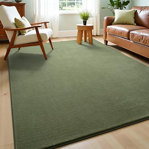 Vasofe Area Rugs for Bedroom Living Room, 3x5 Sage Green Modern Dorm Rug | Thickened Memory-Foam Throw Carpet, Soft Kids Boys Girls Rug, Non-Slip Washable Carpets for Nursery Classroom Office Decor - color: Sage Green, size: 3' x 5' (Rectangular)