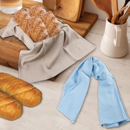 Urban Villa Kitchen Towels Cotton Dish Towels 20”x30” (Set of 6) Multi - color: Set of 6 in Blue, Tan, and Gray, size: 18" x 28" (Set of 6)