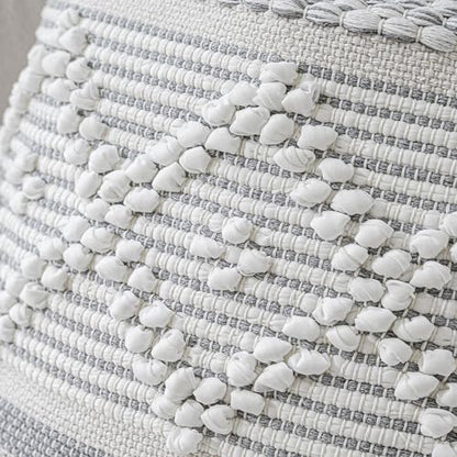 Gray Cream White Boho Throw Pillow Cover 20X20, Boho Woven Textured Pillow Cover, Neutral Pillow Cover, Sofa Couch Bed Farmhouse Lumbar Pillow (Cover ONLY) - color: Gray, size: 20" x 20" (Pack of 1)