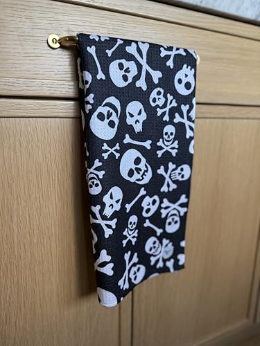 Kitchen Towels, Dish Towels for Kitchen, 3 Pc Kitchen Towel Set | Microfiber Waffle Towels, 16 x 26 inches, with Hanging Loops, Reusable Tea Towels, Cute Kitchen Towels - 3 Pack - color: Halloween Multi