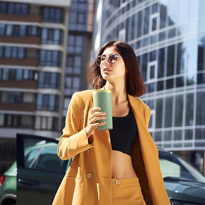 Ideus 17 oz Travel Coffee Mug, Double Wall Vacuum Stainless Steel Insulated Coffee Tumbler With Lid, Splash-Proof & Cup Holder Friendly, Keeps Drinks Hot/Cold, Dishwasher Safe, Mint Green - color: Mint Green