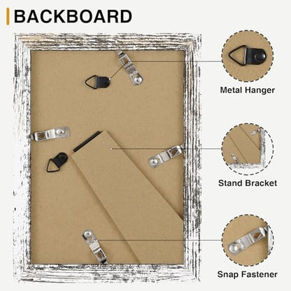 Vittanly 5x7 Picture Frames Set of 12, Wall & Tabletop, Distressed White | Display Pictures 4x6 with Mat or 5x7 without Mat, Small Photo Frames, Engineered Wood with Shatter Resistant Plexiglass - color: Distressed White, size: 5x7