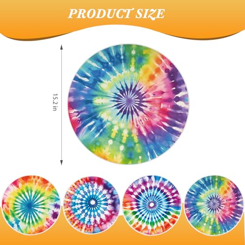 12 Pcs Carpet Circle Seats, 15 Inch Round Classroom Rug, Non Slip Corner Floor Cushion Mat, Circle Time Rug for Living Room, Learning, Playing Areas, Story Time, Group Activity (Tie Dye) - style: Tie Dye
