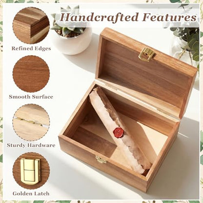 Novabright 3 Pcs Wooden Keepsake Box with Lids Handmade Nesting Decorative Treasure Chest Box Decorative Storage Containers Gift Ideas for Men & Women Jewelry Rings Crafts Storage(Classic Style) - style: Classic Style