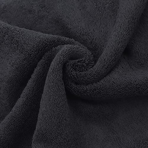 Monogrammed Hand Towel, Personalized Gift, Set of 2- White Block Letter Embroidered Towel - Extra Absorbent 100% Turkish Cotton - Soft Terry Finish - Initial S Black - color: Black & White, size: Initial S