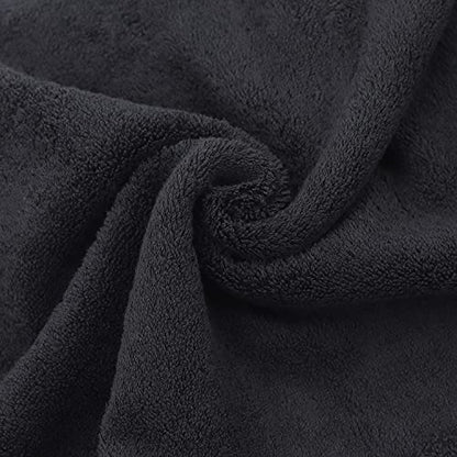 Monogrammed Hand Towel, Personalized Gift, Set of 2- White Block Letter Embroidered Towel - Extra Absorbent 100% Turkish Cotton - Soft Terry Finish - Initial S Black - color: Black & White, size: Initial S