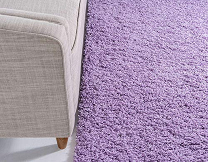 Unique Loom Solid Shag Collection Area Rug (2' x 3' 1" Rectangle, Lilac) - color: Lilac, size: 2' x 3'1" (Rectangular)